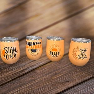FALL inspired custom personalized 12 oz bev steel tumblers!